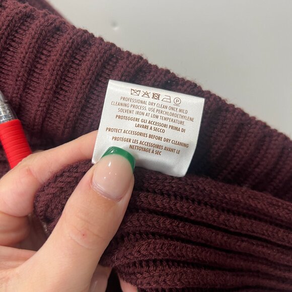 Gucci Burgundy Knit Cardigan Bow Tie Waist Wool Sweater size XS - Picture 10 of 10